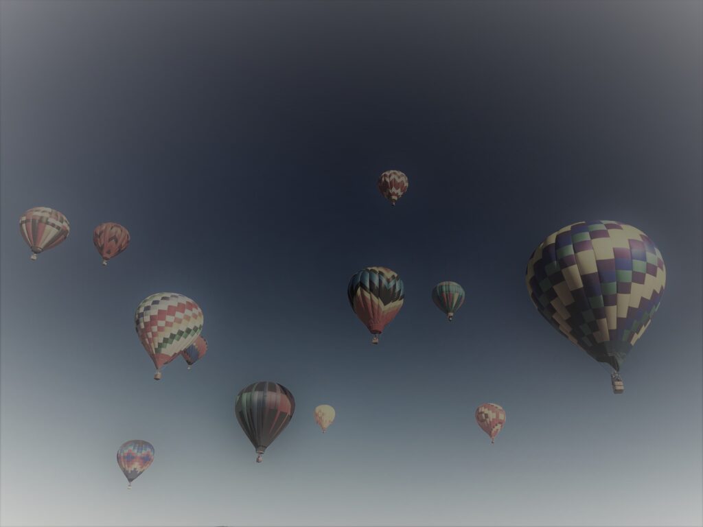 Hot air balloons through an eye with a cataract