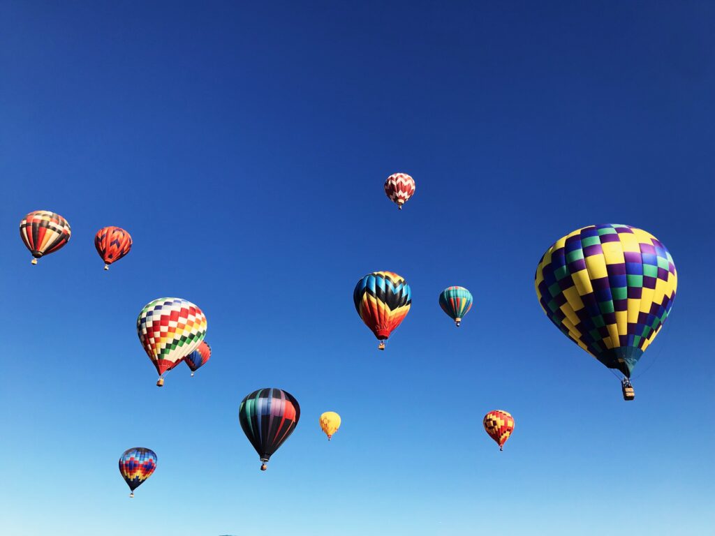 Hot air balloons in the sky