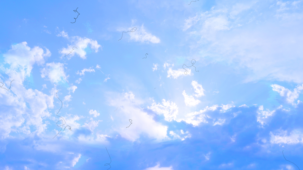 Eye floaters looking at sky