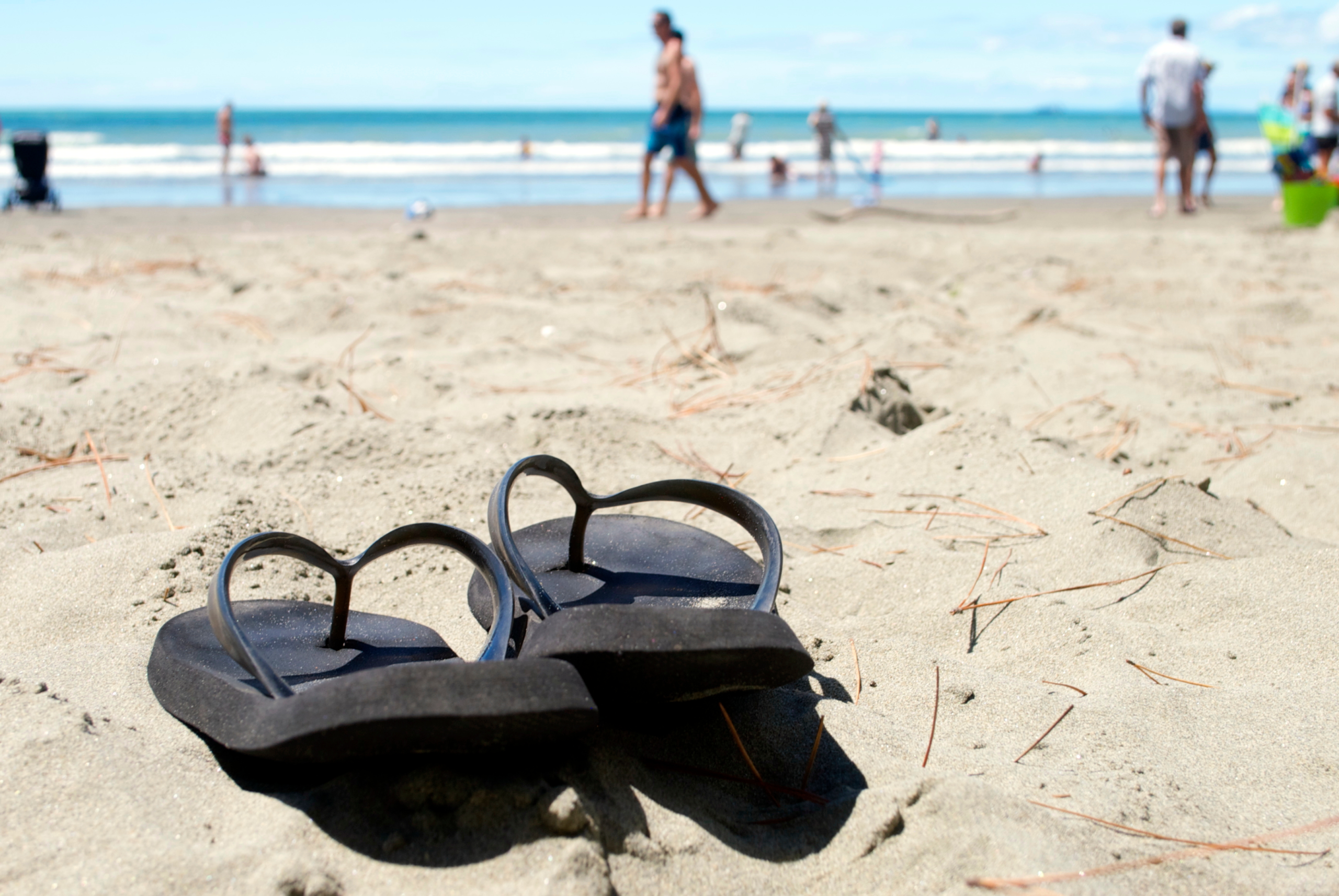 jandals on beach