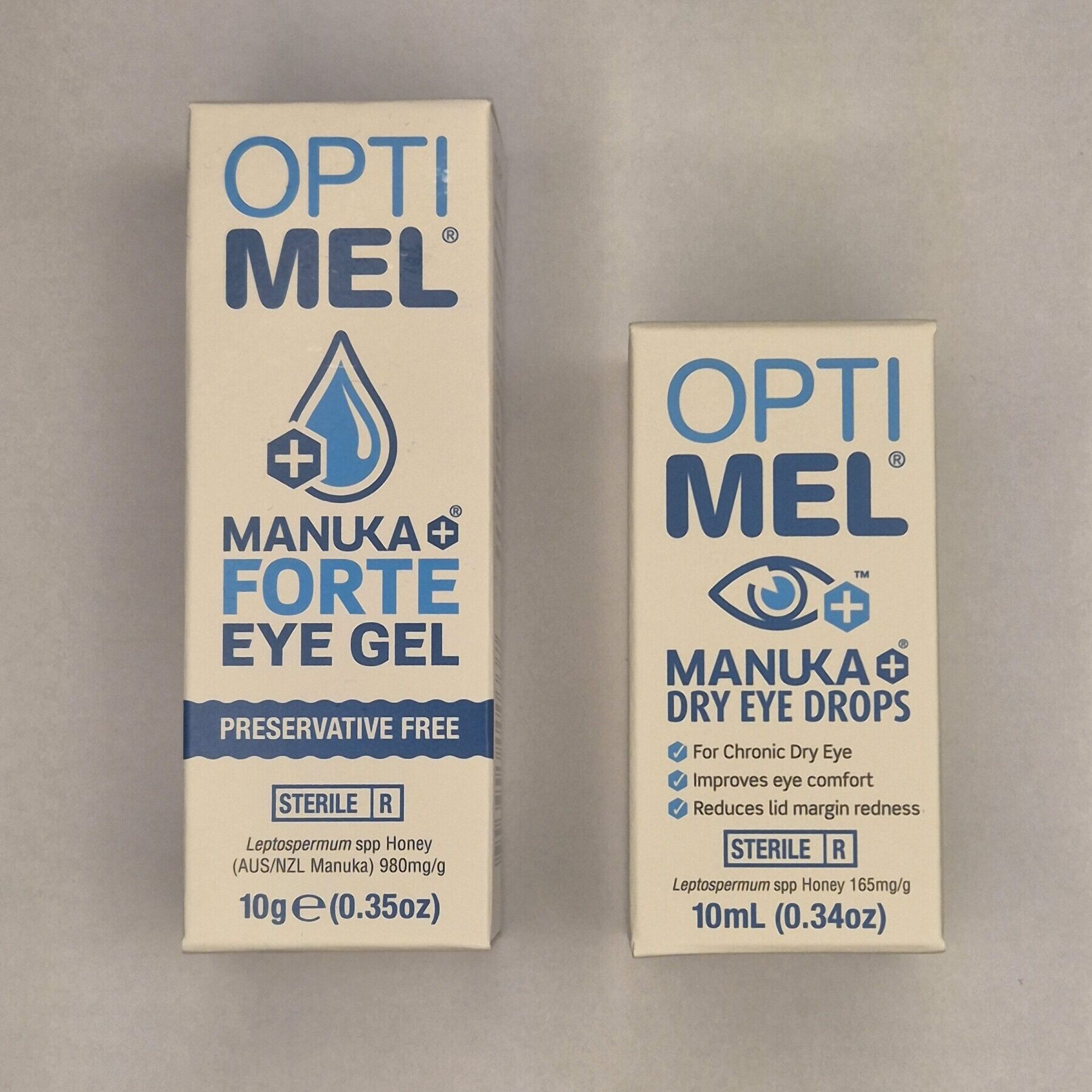 Image of Optimel Gel and drops boxes